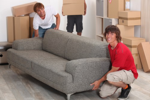 Moving truck and crew supporting a local home or office move in Stjohnswood