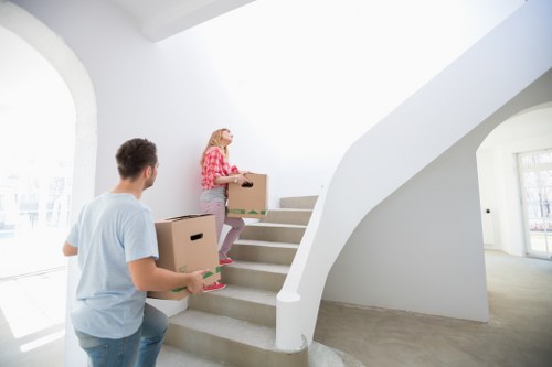 Furniture being carried through a St John’s Wood apartment building