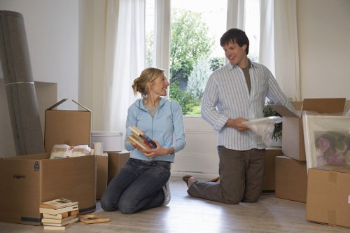 Careful wrapping of fragile household items during a local move