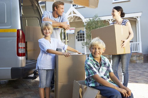 Office relocation scene showing careful loading for commercial moves in Stjohnswood